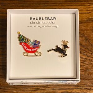 BaubleBar Festive Sleigh and Reindeer Pin Set